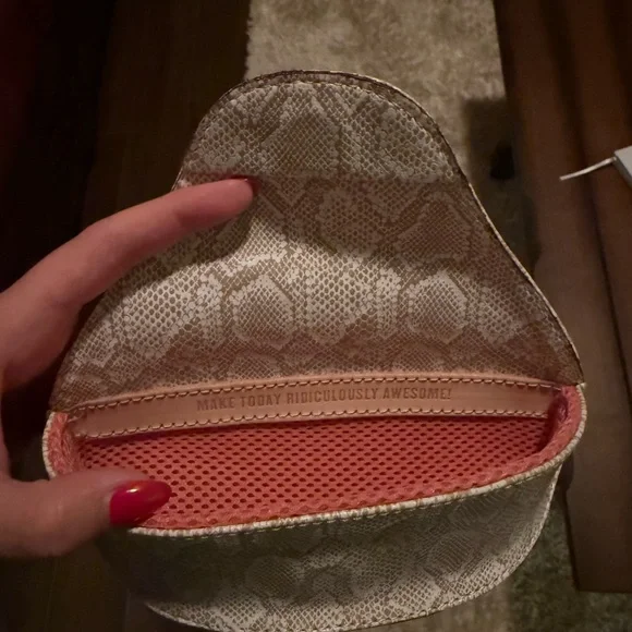 Consuela Gold Snakeskin Cosmetic Case - Picture 3 of 5